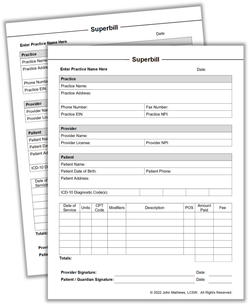 superbill Form - superbill in medical billing